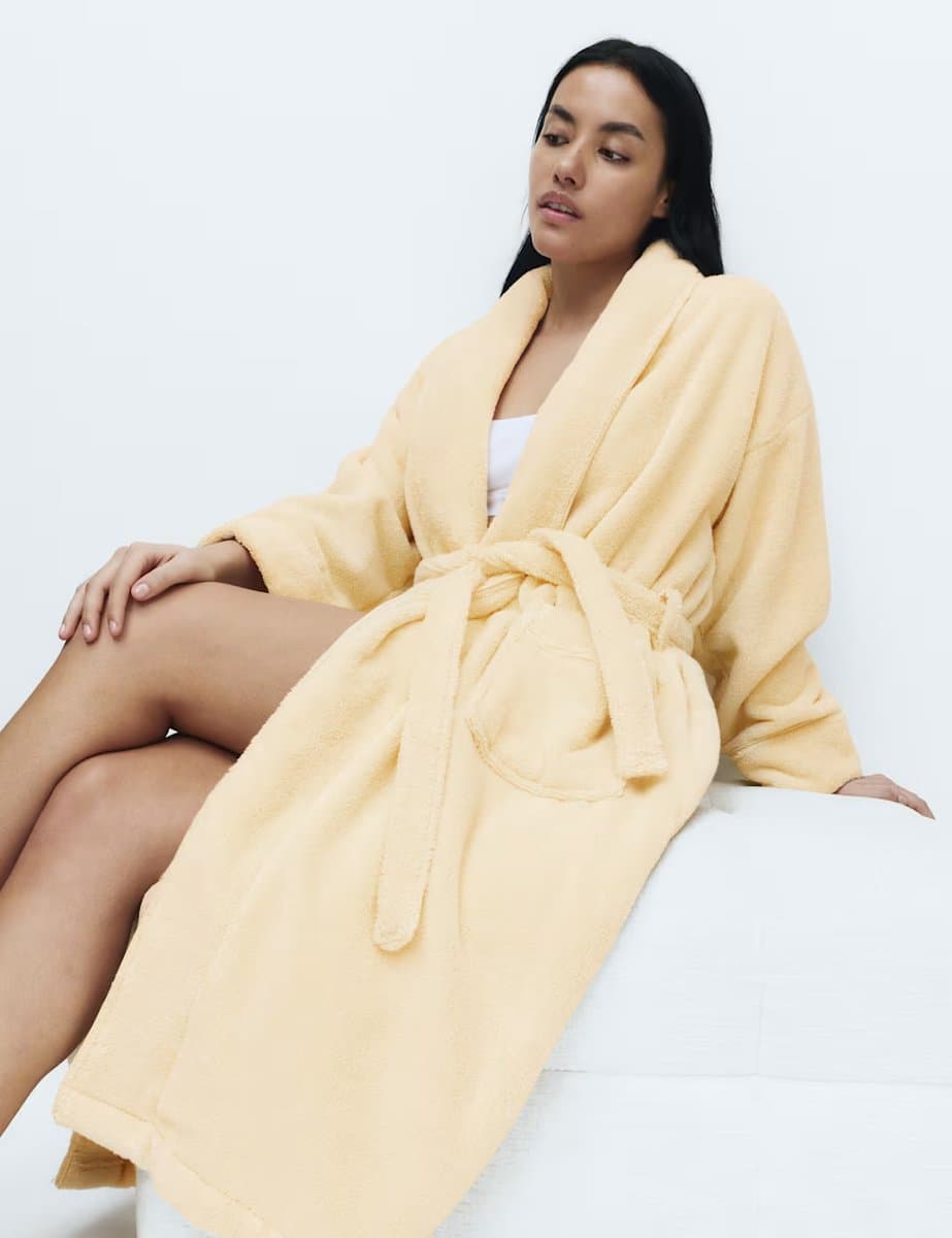 Marks & Spencer M&S Elegant Dressing Gown in Dark Cream