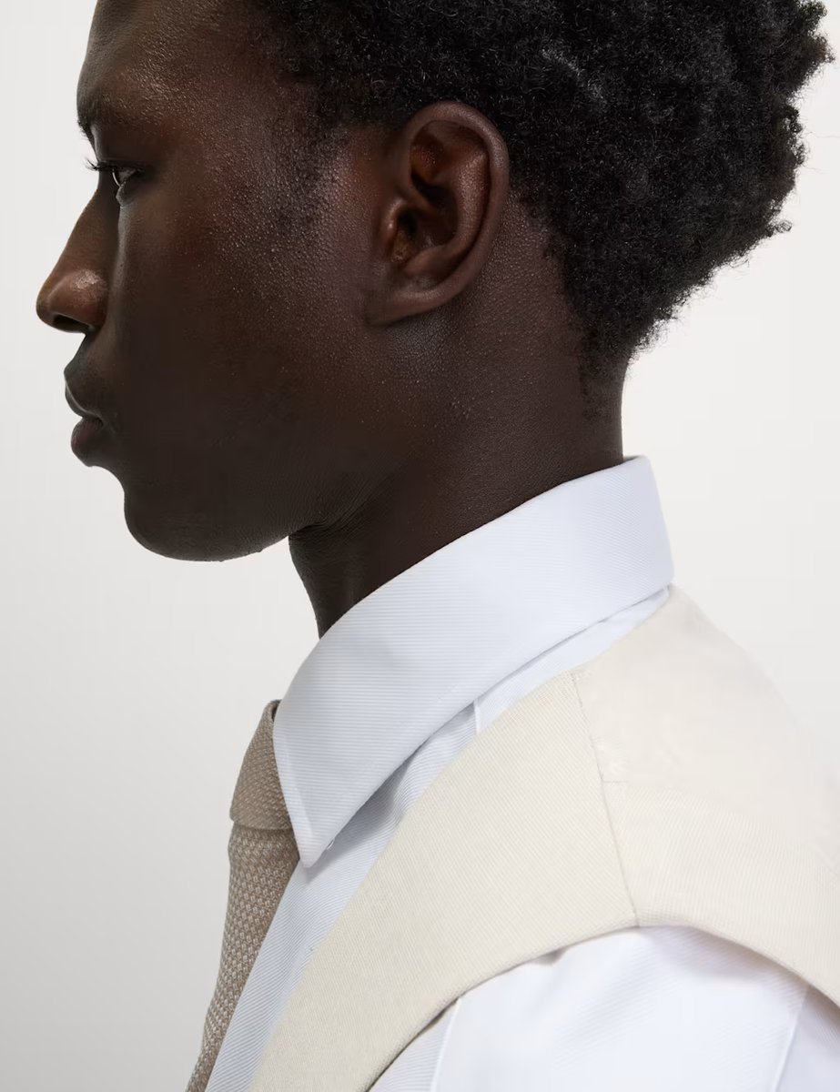 Marks & Spencer M&S Tailored Fit Double Breasted Waistcoat with Linen Stone - 2