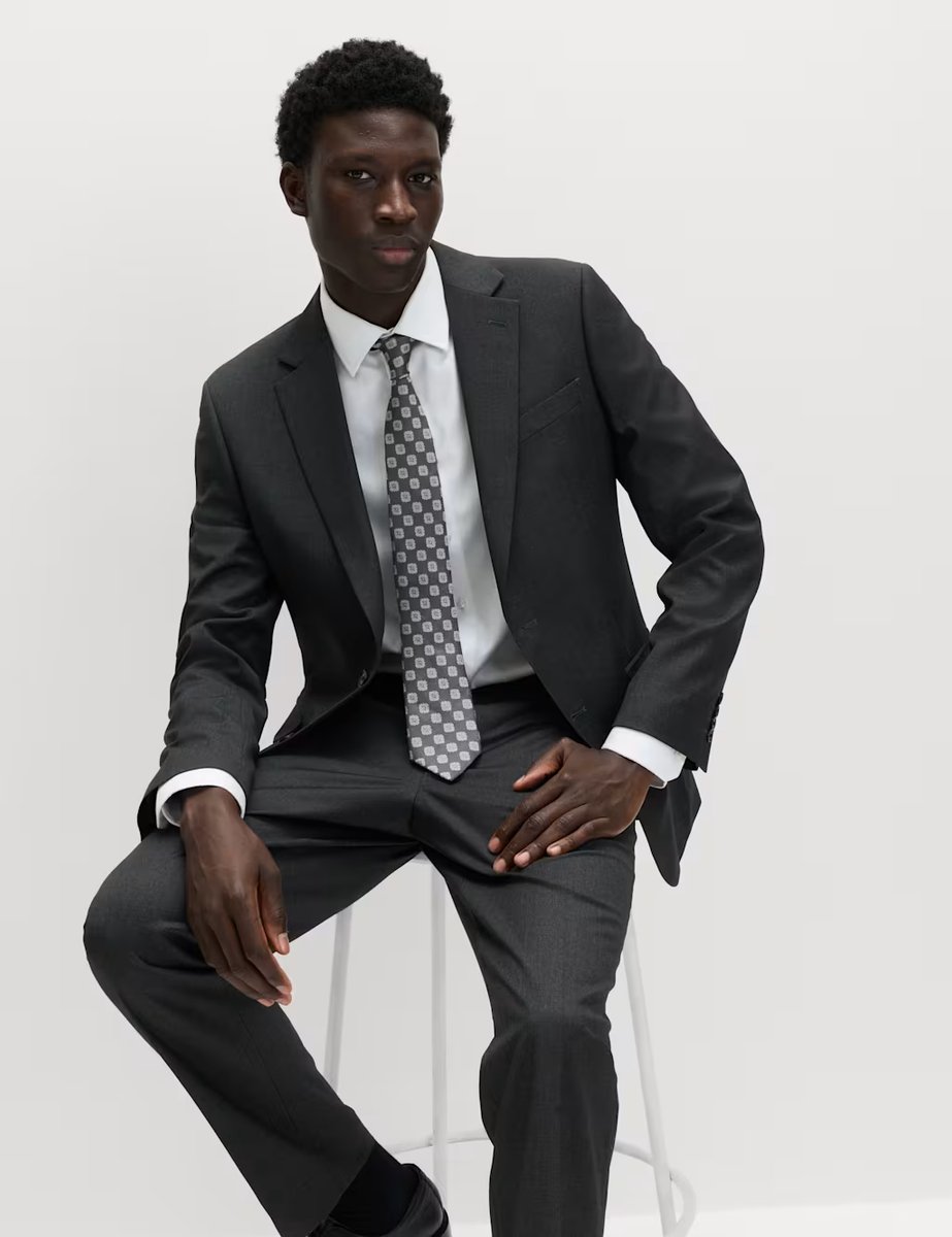 Marks & Spencer M&S Regular Fit Stretch Suit Jacket Charcoal - 3