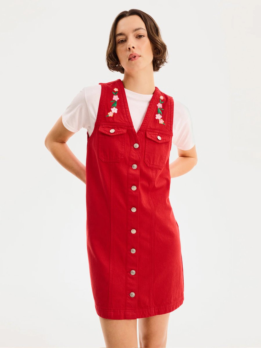 OMNES Talula Dress in Red - 2