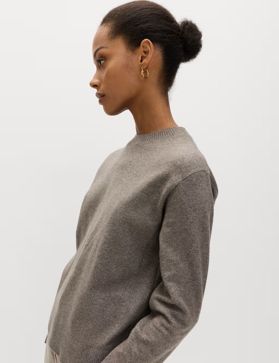 Marks & Spencer M&S Air-Yarn Crew Neck Jumper Nutmeg - 2