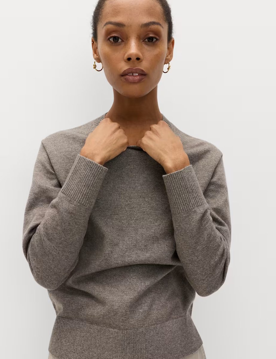 Marks & Spencer M&S Air-Yarn Crew Neck Jumper Nutmeg - 3