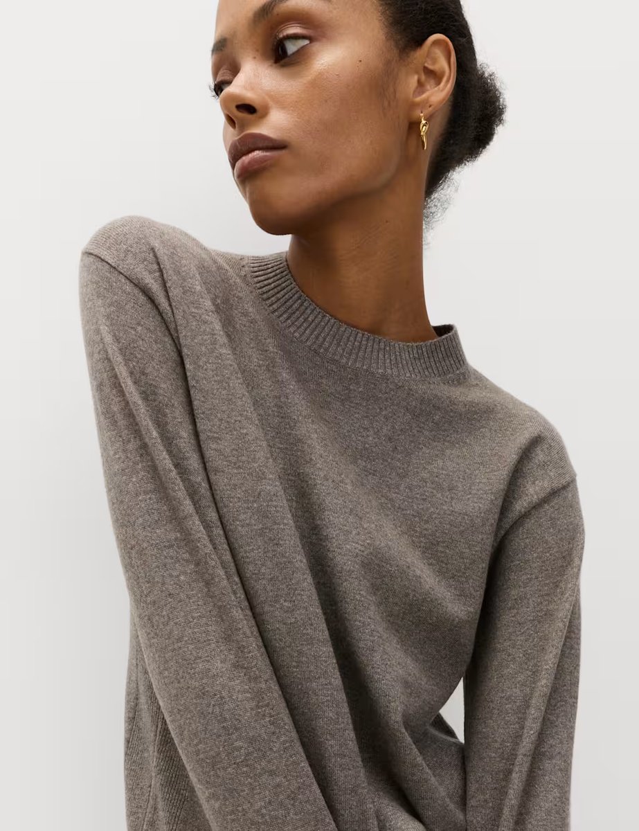 Marks & Spencer M&S Air-Yarn Crew Neck Jumper Nutmeg - 4