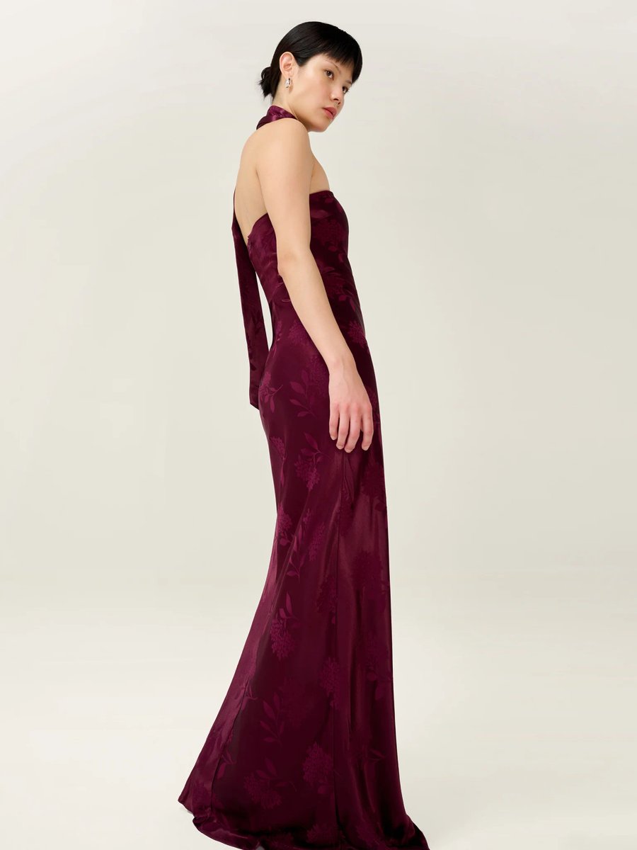 OMNES Myla Dress in Deep Wine - 2