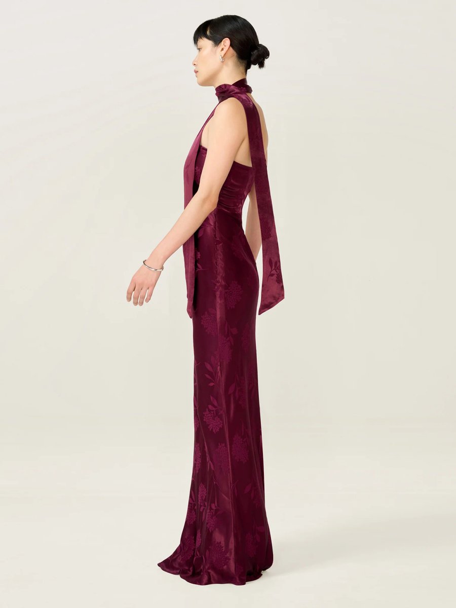 OMNES Myla Dress in Deep Wine - 3