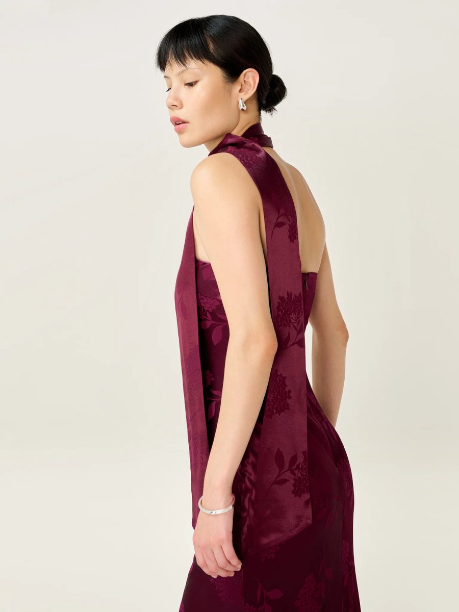 OMNES Myla Dress in Deep Wine - 4