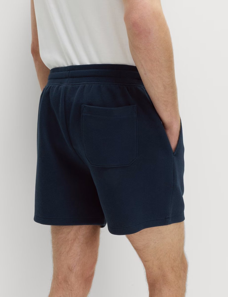 Marks & Spencer M&S Cotton Rich Pique Shorts Navy - 3