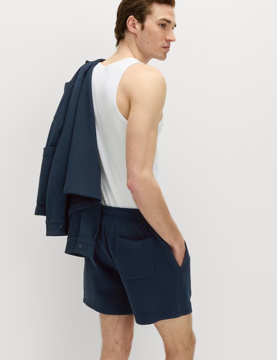 Marks & Spencer M&S Cotton Rich Pique Shorts Navy - 4