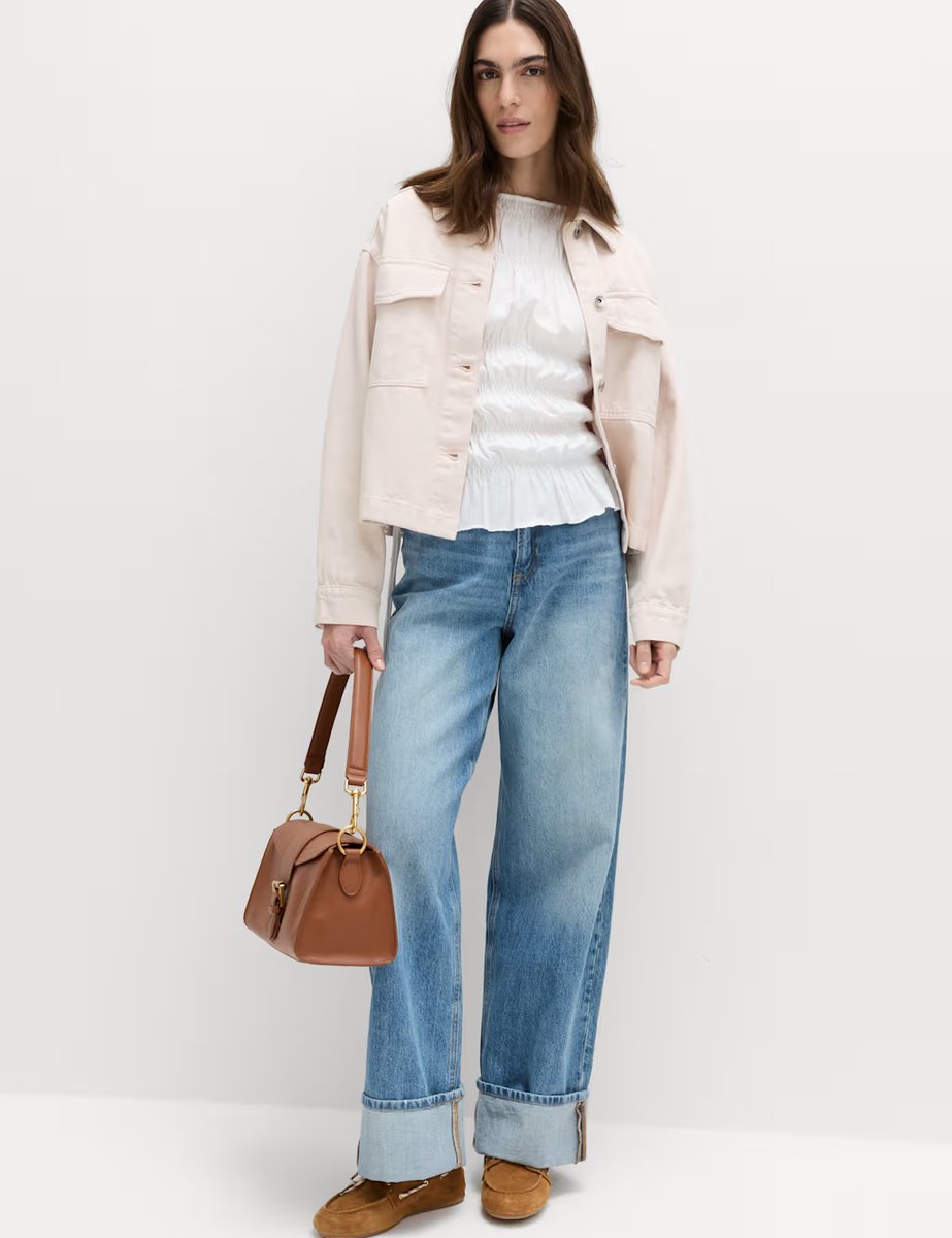 Marks & Spencer M&S Pure Cotton Denim Shacket Pink - 2