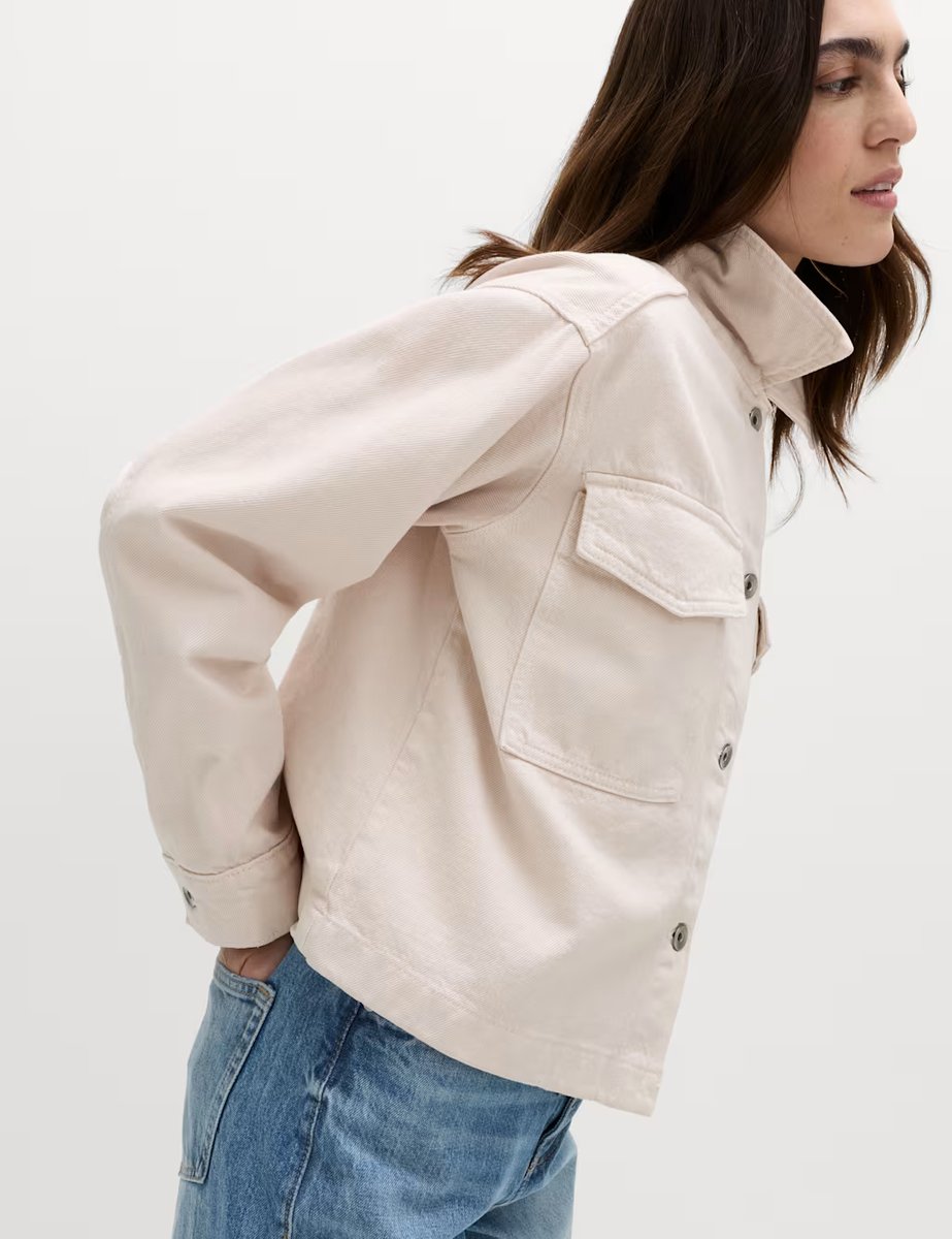 Marks & Spencer M&S Pure Cotton Denim Shacket Pink - 3