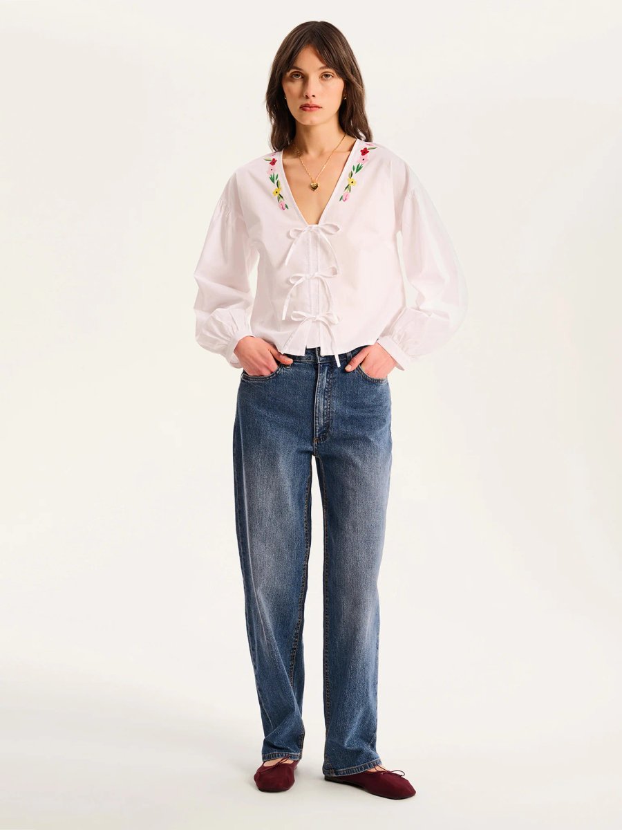 OMNES Annaka Blouse in White - 2