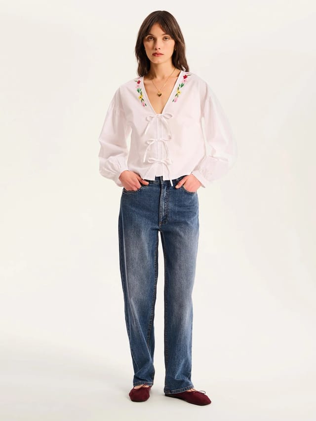 OMNES Annaka Blouse in White - 2