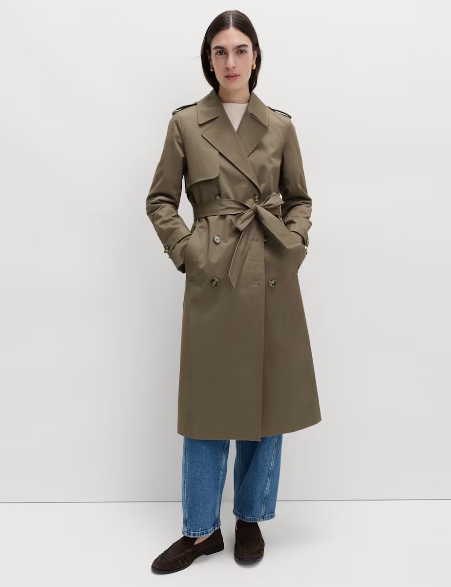 Marks & Spencer M&S Cotton Rich Trench Coat Dark Khaki - 2