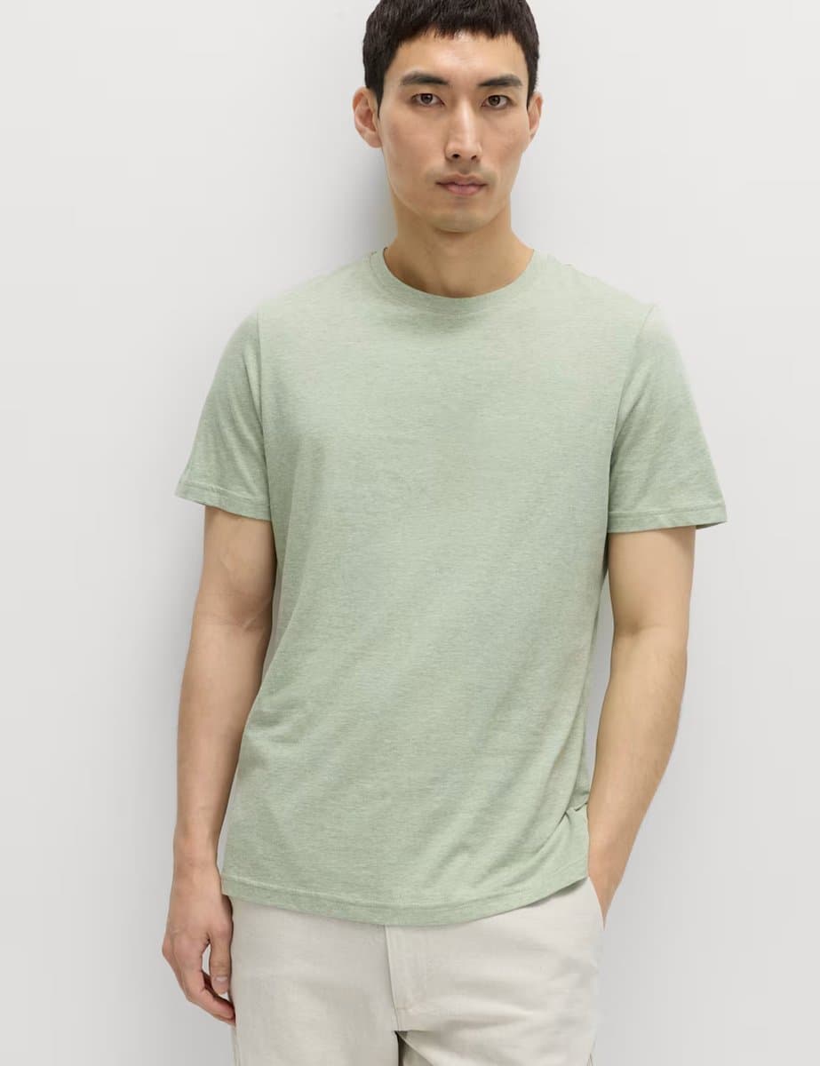 Marks & Spencer M&S Regular Fit Pure Cotton Crew Neck T-Shirt Pistachio