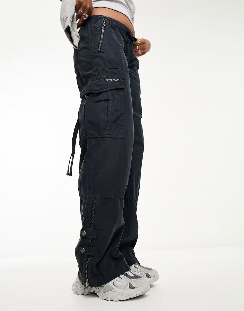 ASOS ASOS Superdry Vintage Elastic Cargo Trousers in Navy