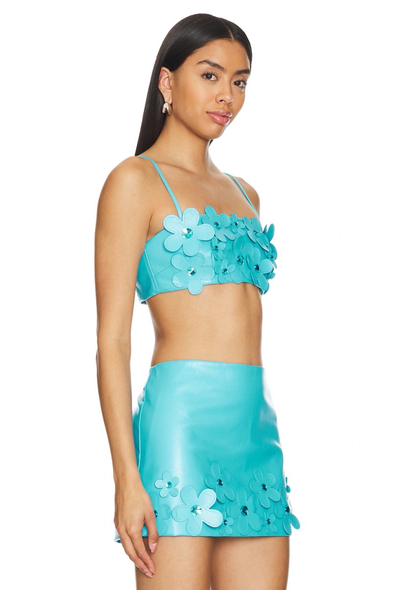 revolve Nova Faux Leather Crop Top - 2