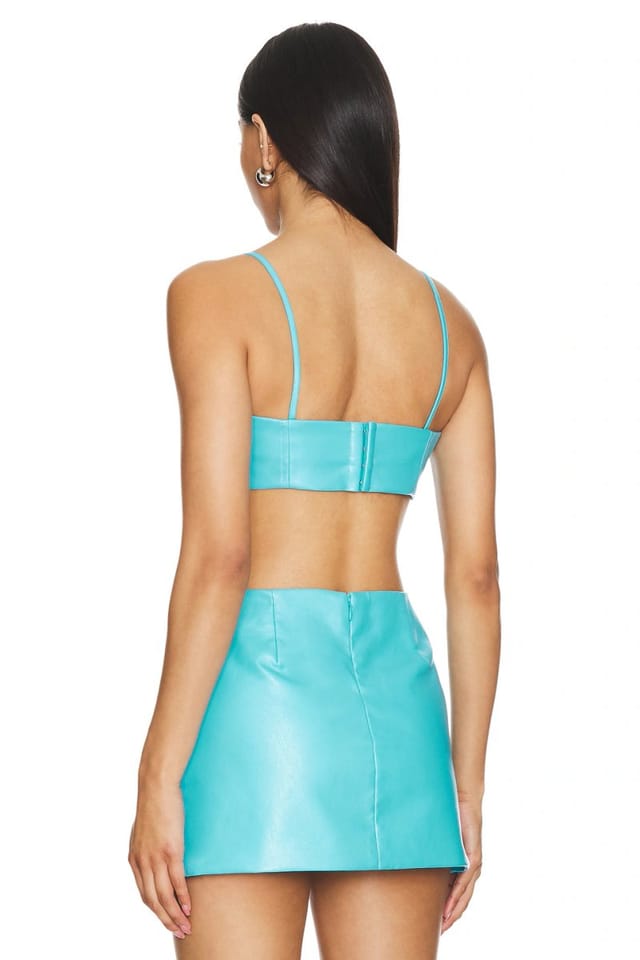revolve Nova Faux Leather Crop Top - 3