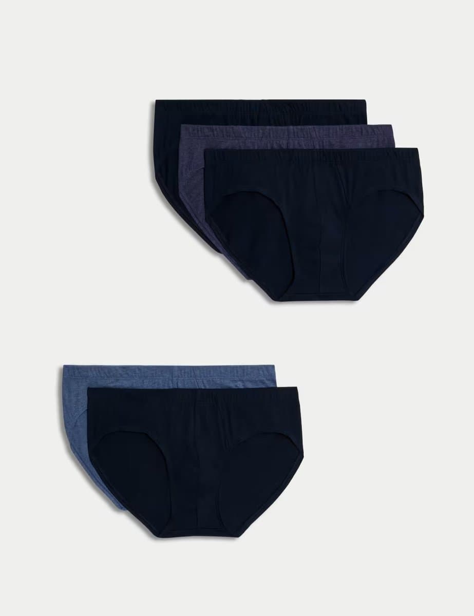 Marks & Spencer M&S Pure Cotton Slips Denim Mix in Denim