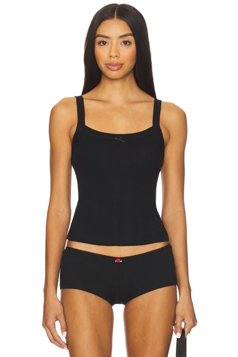 revolve revolve Pointelle Cami Top in Onyx