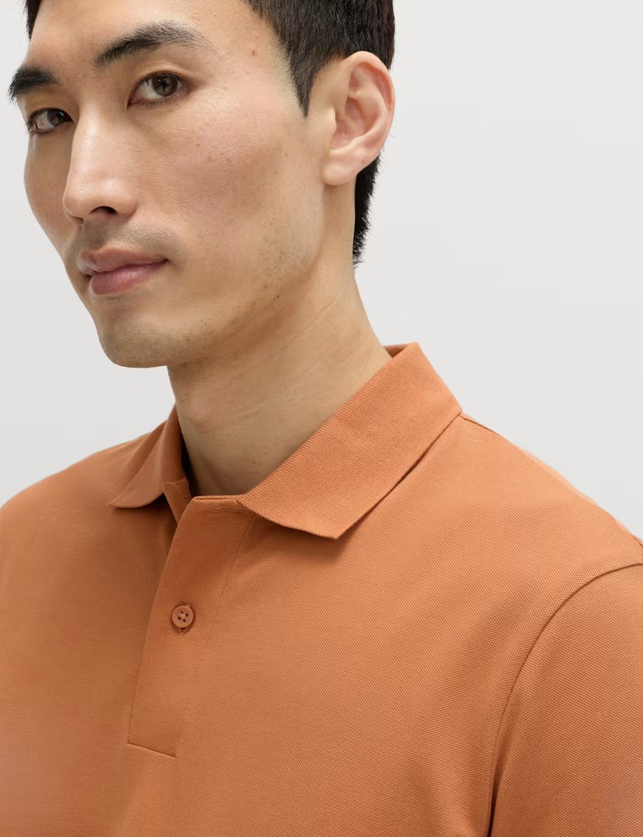 Marks & Spencer M&S Ultimate Regular Fit Pique Polo Shirt Burnt Orange - 2