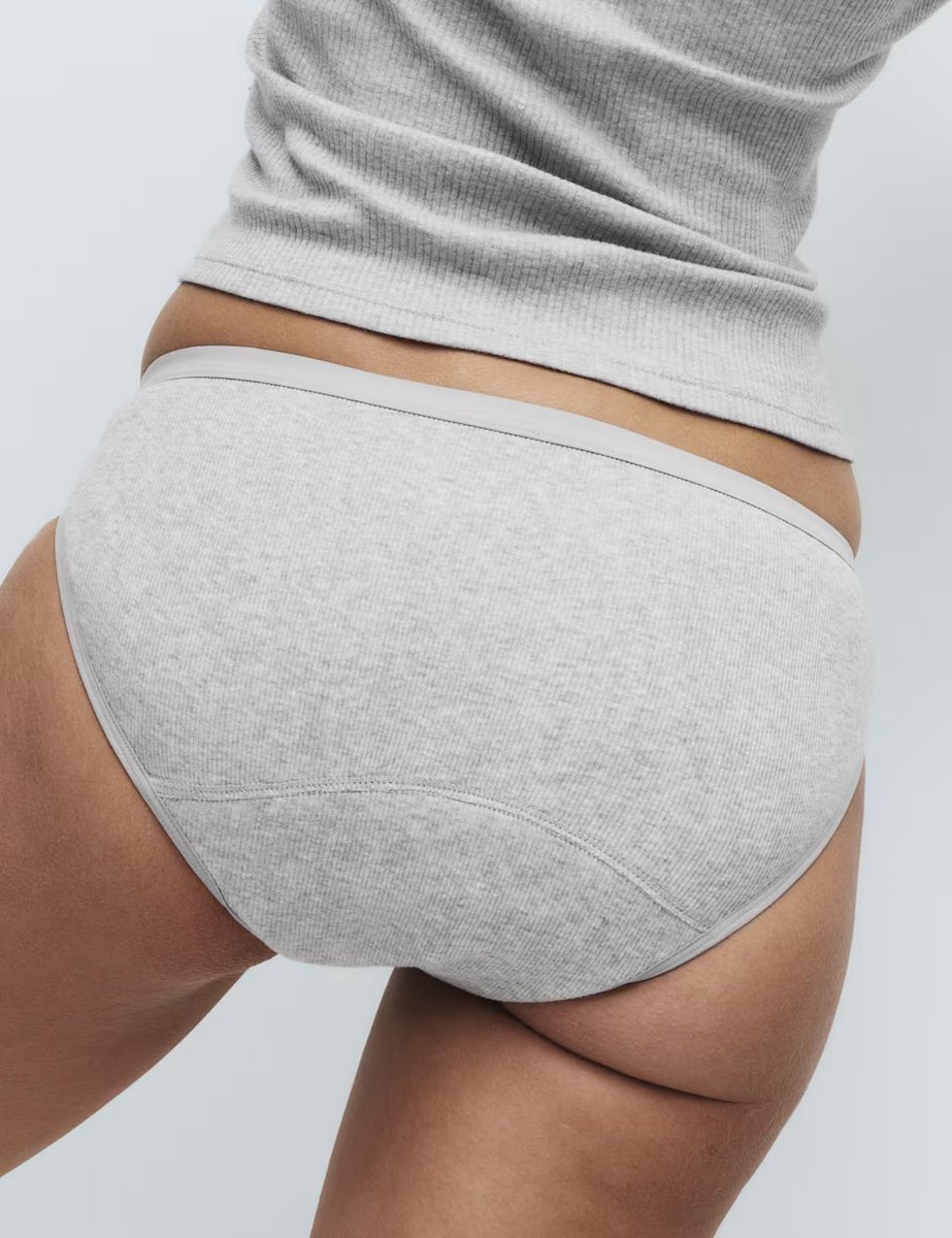 Marks & Spencer M&S 2 Pack Cotton Rich Period Bikini Knickers Grey Mix - 2