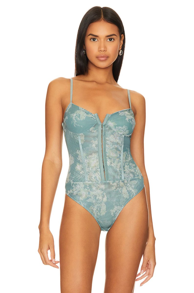 revolve x Intimately FP Night Rhythm Corset Bodysuit In Sage Combo - 2