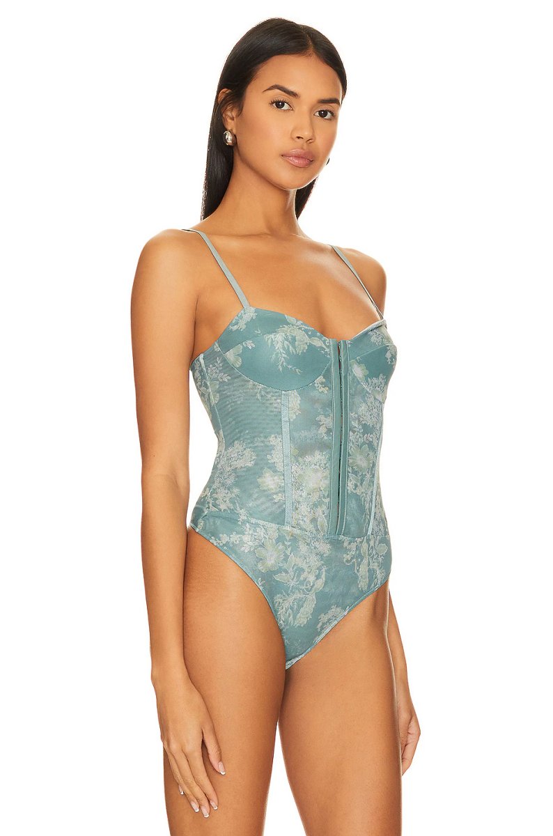 revolve x Intimately FP Night Rhythm Corset Bodysuit In Sage Combo - 3