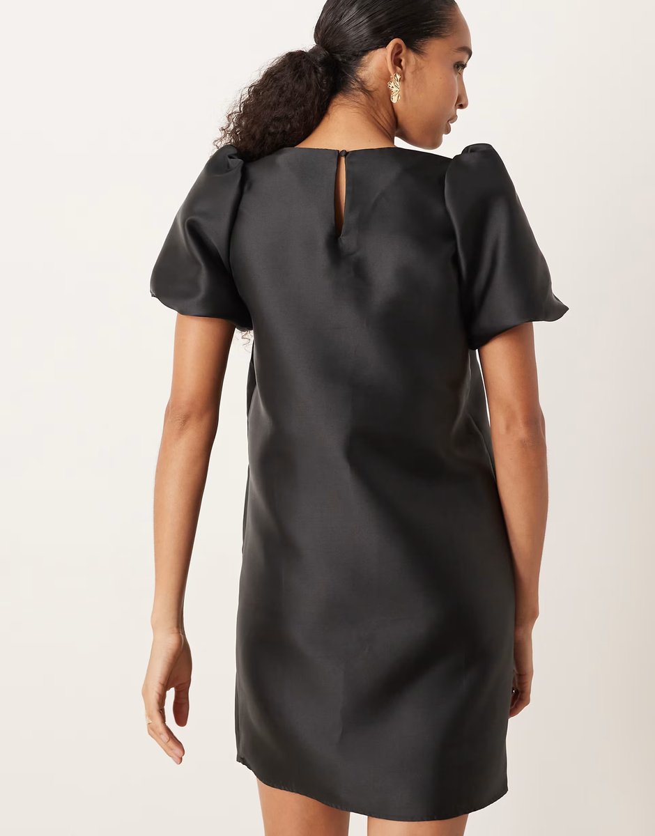 ASOS Vila volume sleeve mini  dress in black  - 3