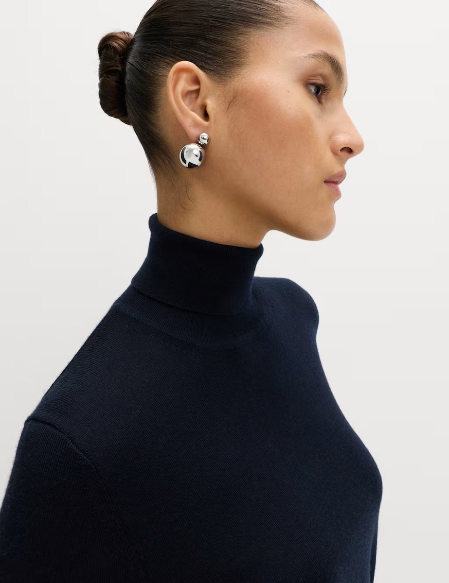 Marks & Spencer M&S Pure Merino Wool Roll Neck Jumper Midnight Navy - 2