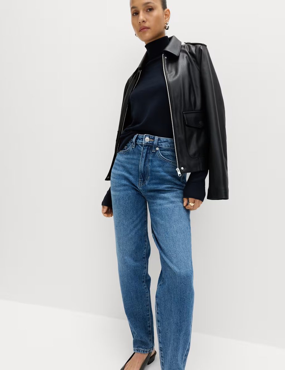 Marks & Spencer M&S Pure Merino Wool Roll Neck Jumper Midnight Navy - 4