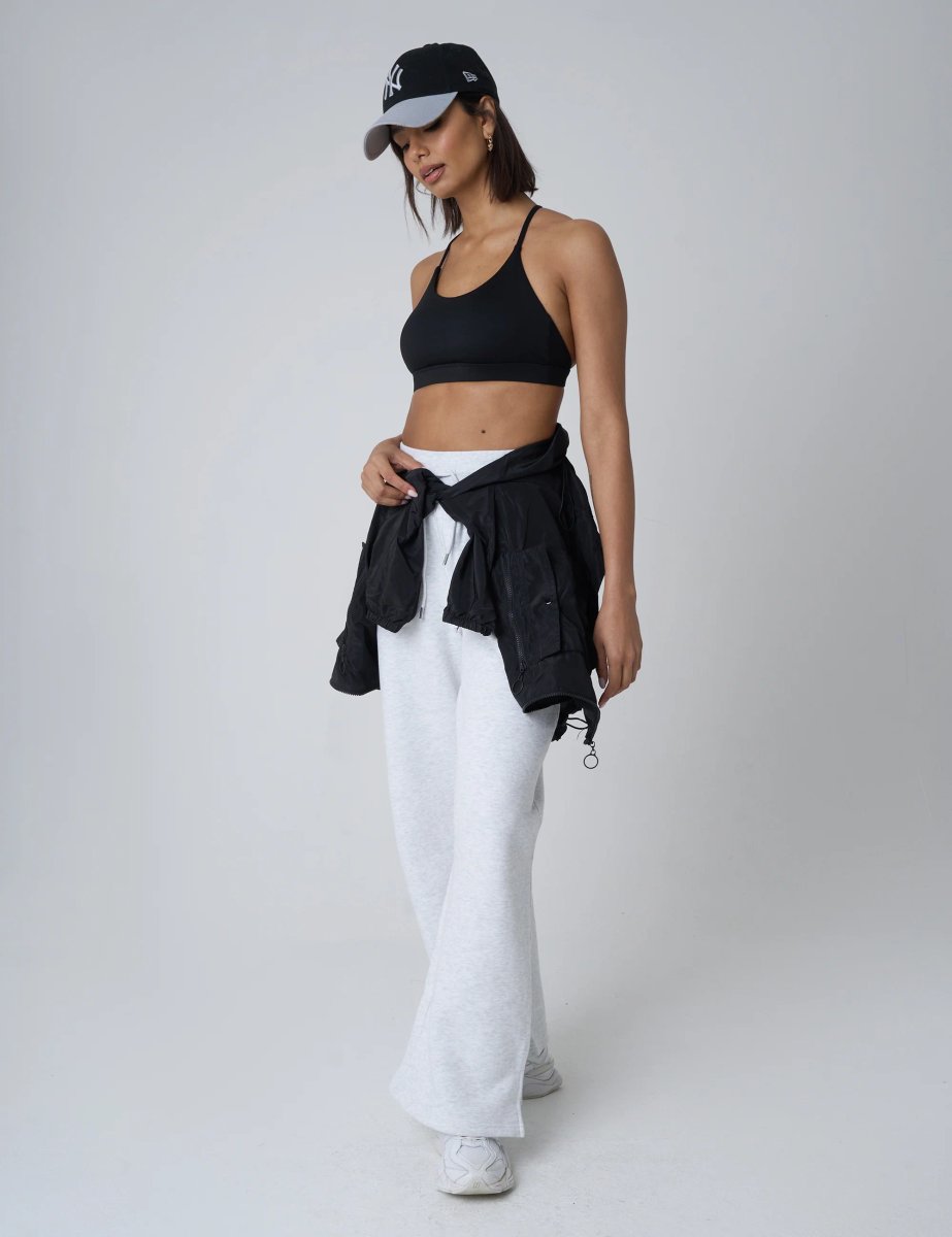 Public Desire Split Hem Wide Leg Joggers Grey Marl - 4