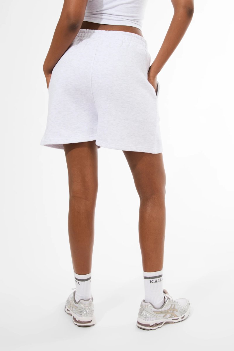 Kaiia Kaiia Running Club Logo Sweat Shorts Light Grey Marl - 3