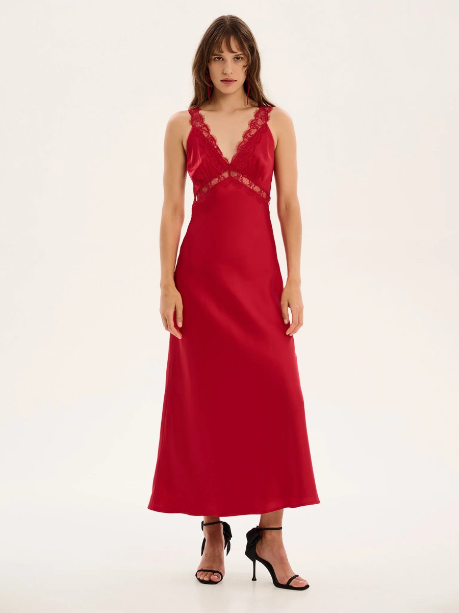 OMNES Aurelia Dress in Barbados Cherry - 2