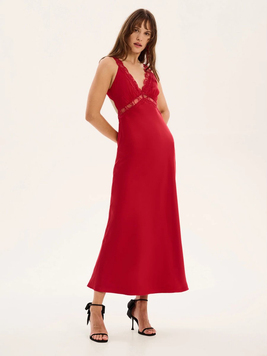 OMNES Aurelia Dress in Barbados Cherry - 3
