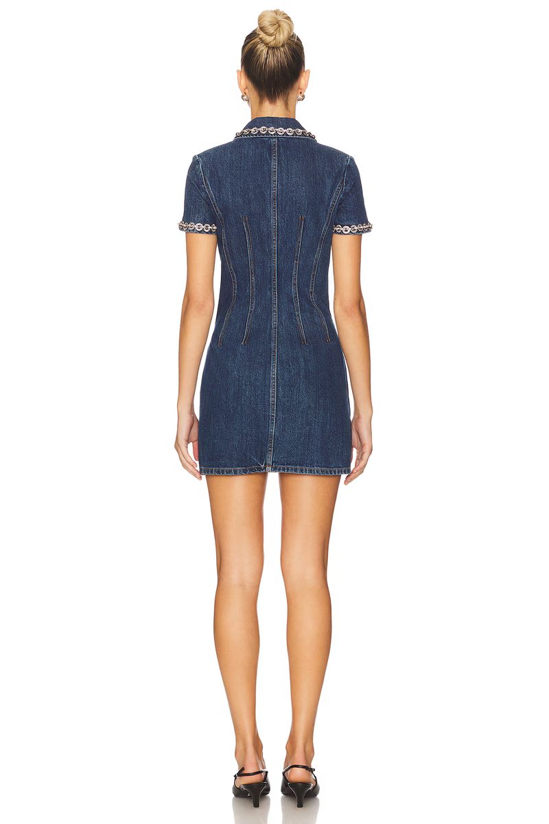 revolve Crystal Trim Collared Mini Dress - 3