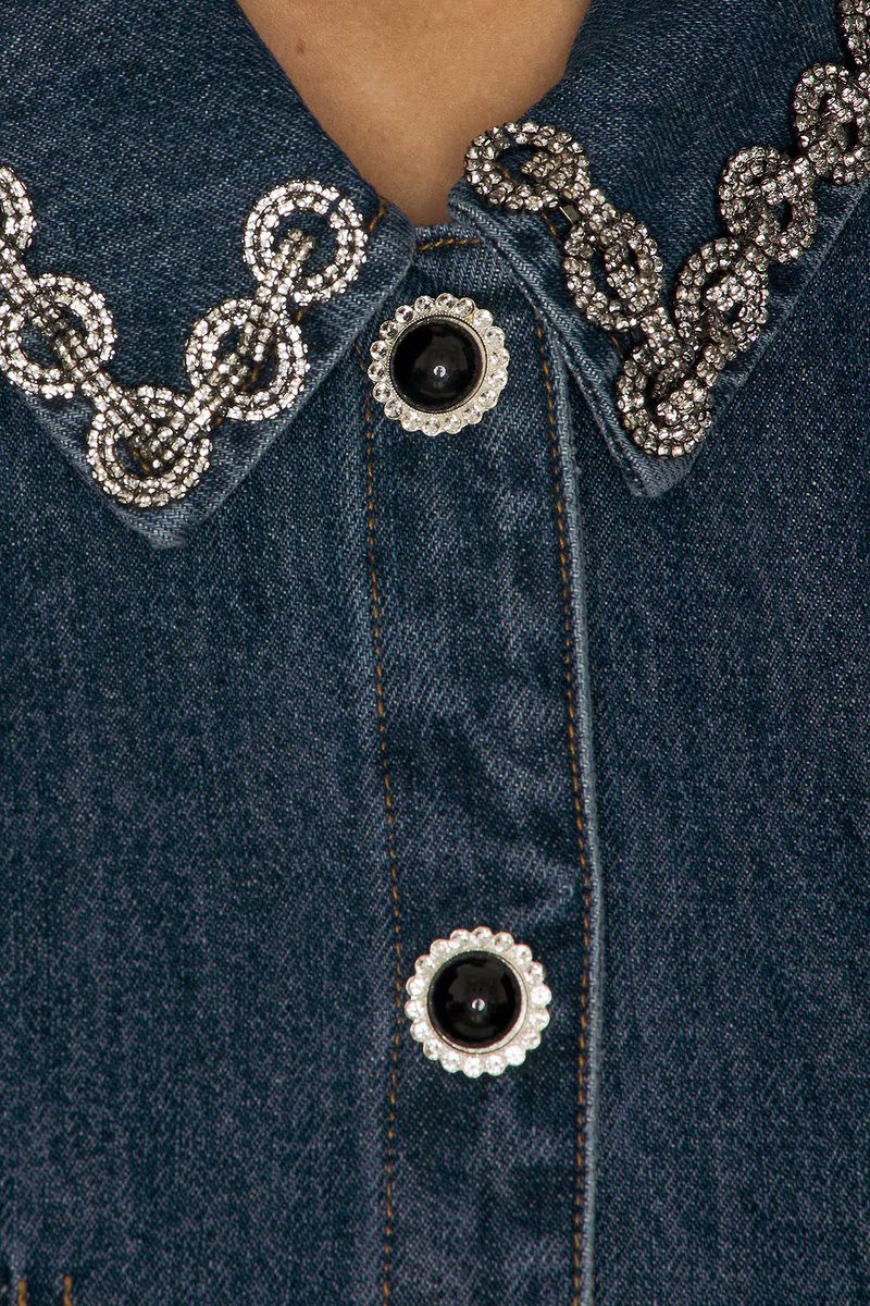 revolve Crystal Trim Collared Mini Dress - 4