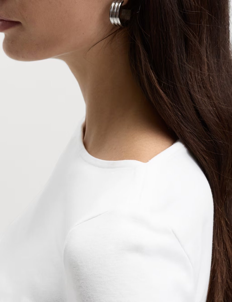 Marks & Spencer M&S Pure Cotton Slim Fit Top White - 3