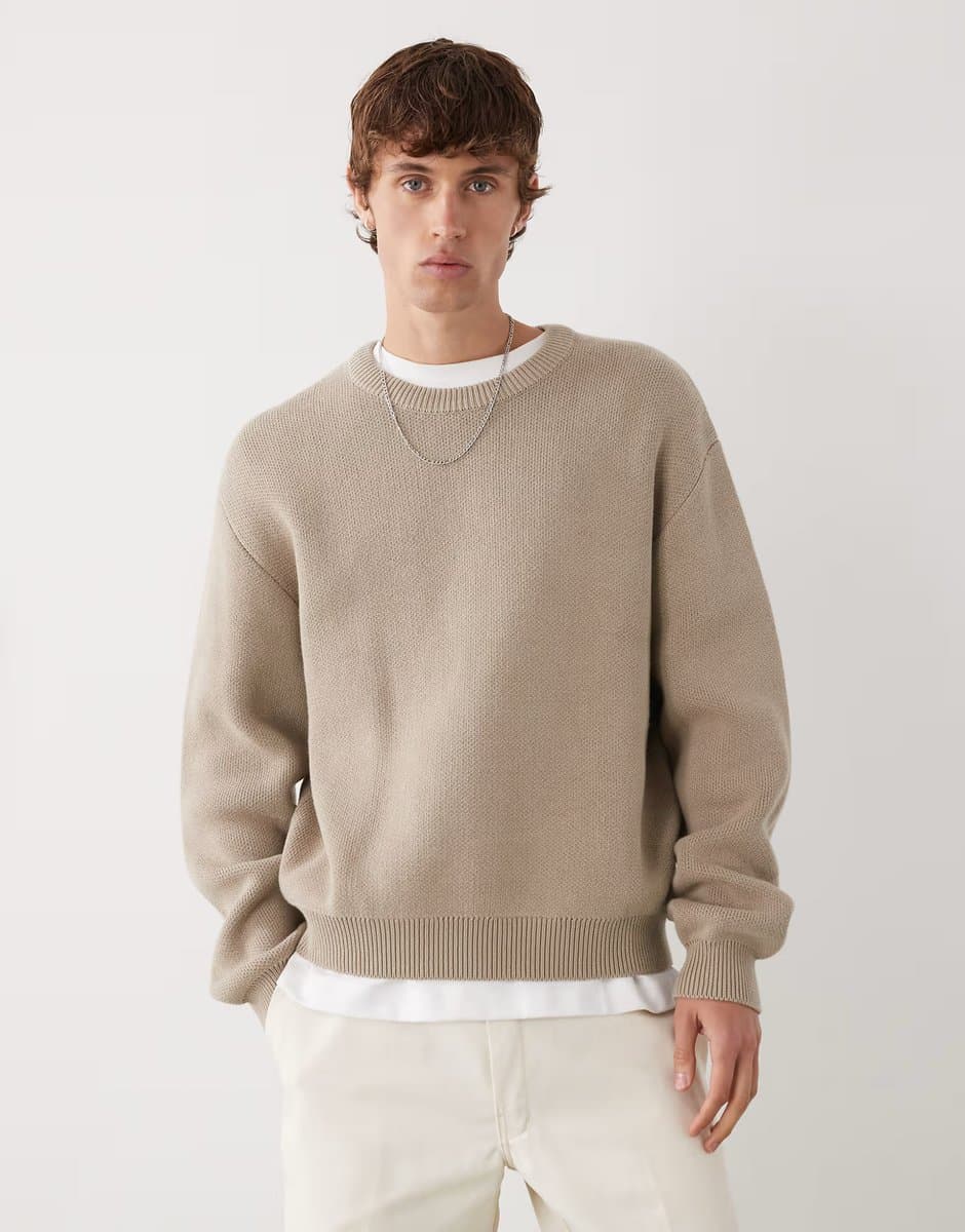 ASOS ASOS Weekday Crew Neck Jumper in Beige