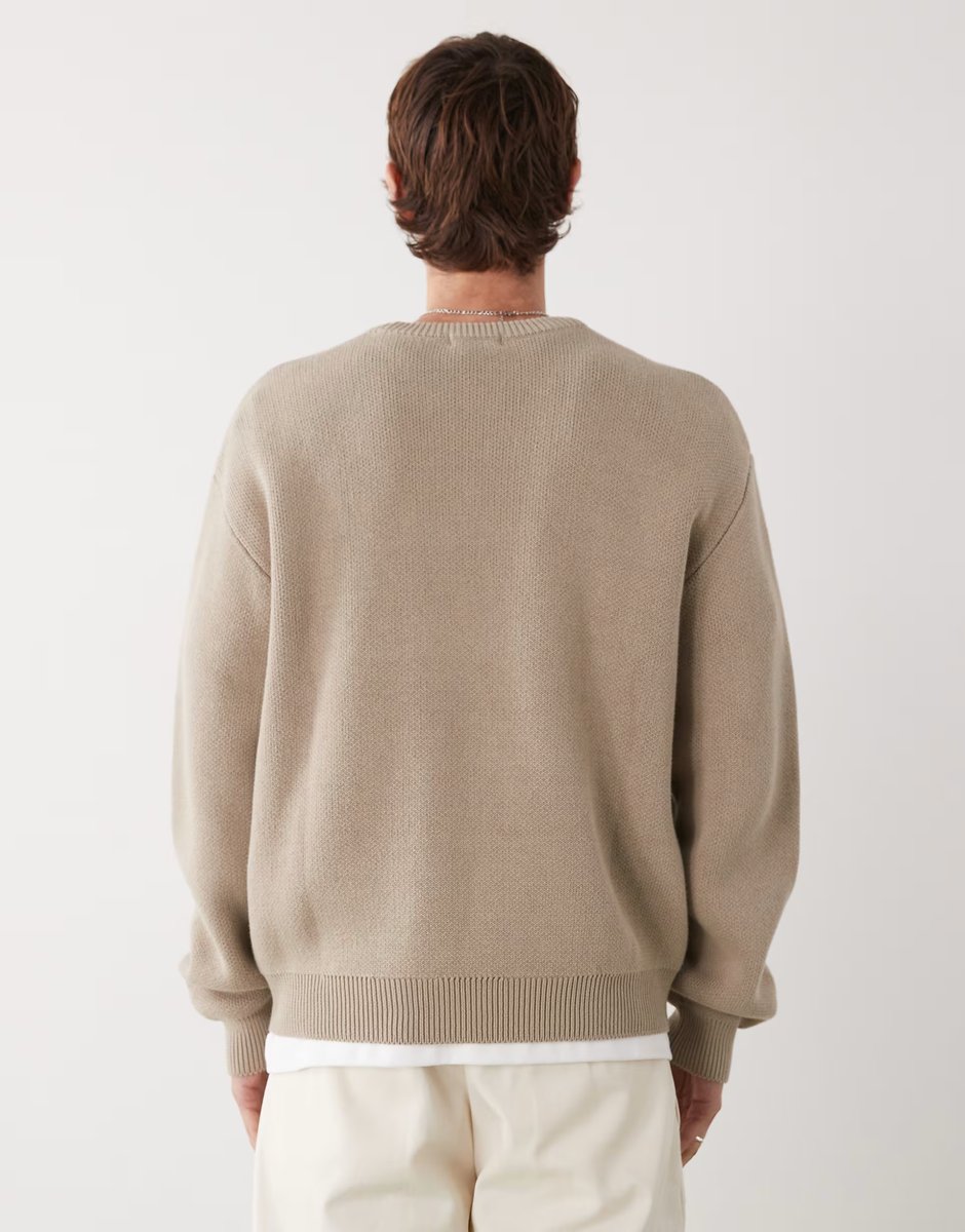 ASOS Weekday jumper in beige exclusive to ASOS - 3