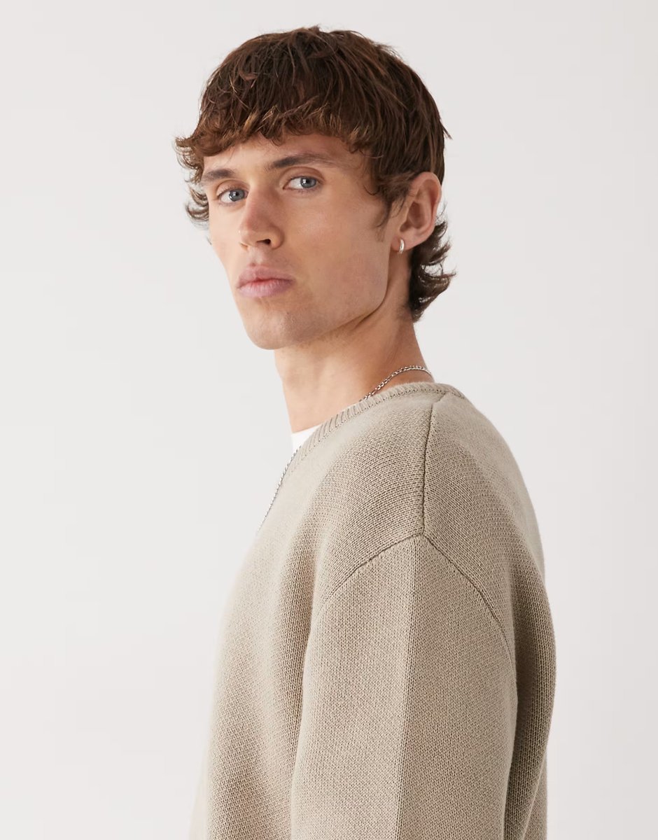 ASOS Weekday jumper in beige exclusive to ASOS - 4