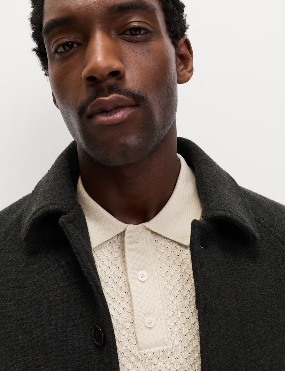 Marks & Spencer M&S Cotton Modal Textured Polo Shirt Neutral - 3