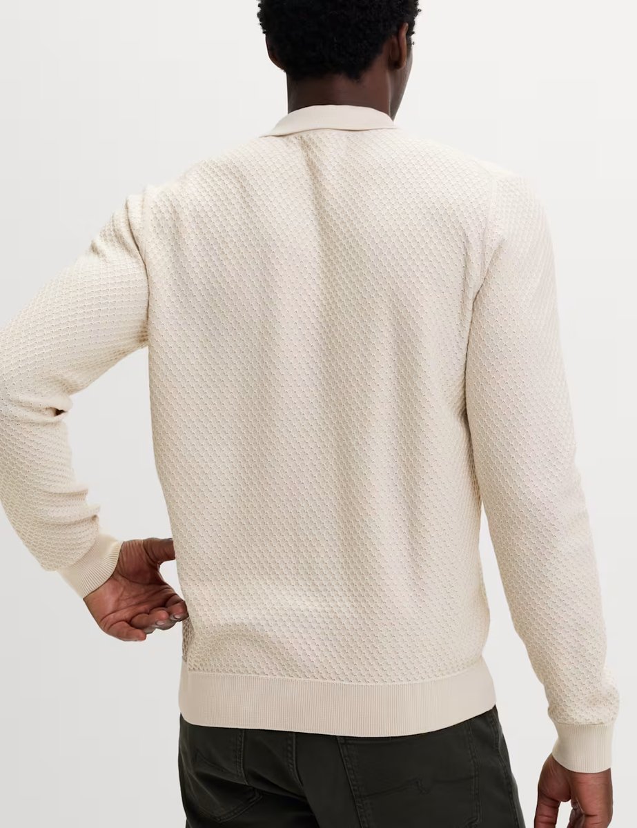 Marks & Spencer M&S Cotton Modal Textured Polo Shirt Neutral - 4