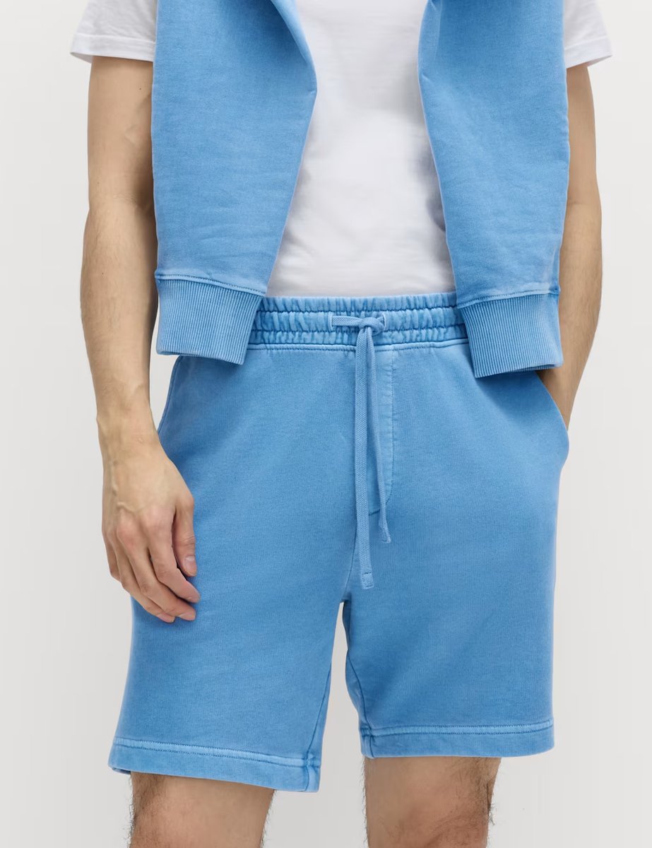 Marks & Spencer M&S Relaxed Fit Pure Cotton Garment Dye Short Azure Blue - 2