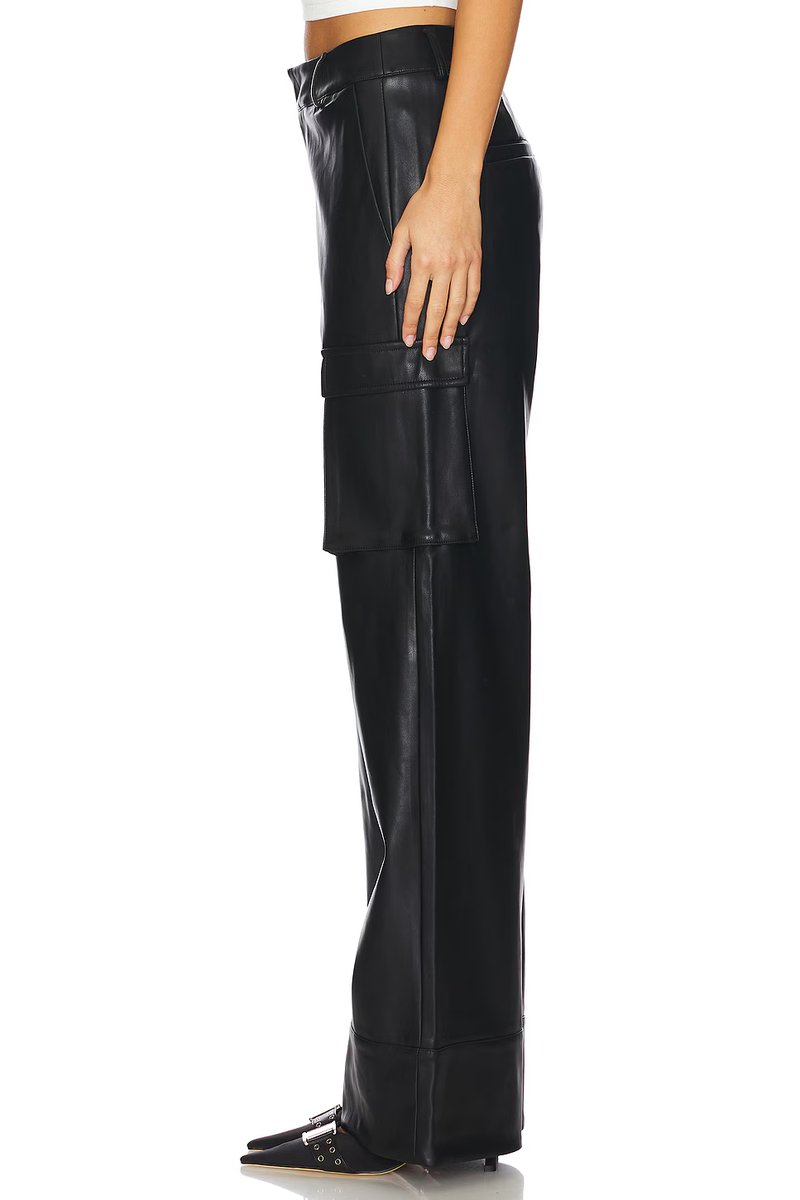 revolve Fifer Vegan Leather Low Rise Cargo Pant - 3