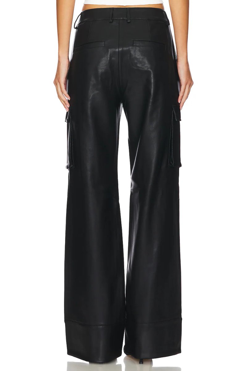 revolve Fifer Vegan Leather Low Rise Cargo Pant - 4