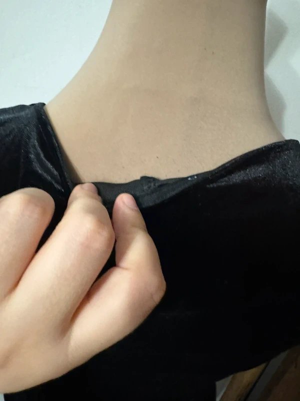 ASOS Design black velvet velour ruched square neck blouse top size M - 2