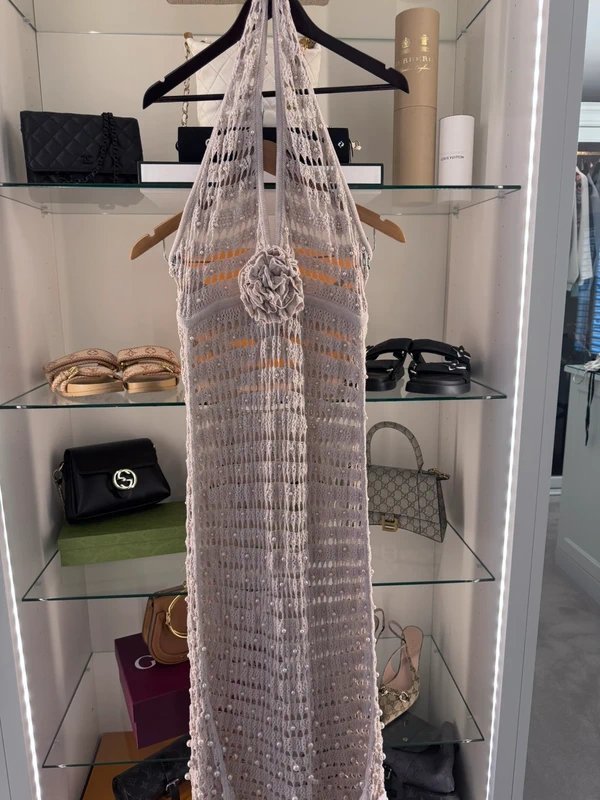 Asos luxe ASOS Luxe Crochet Beach Halterneck dress - 3