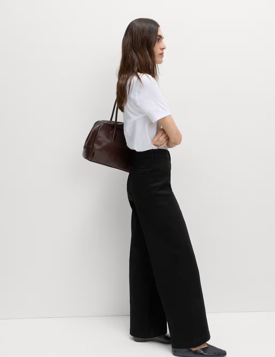 Marks & Spencer M&S High Waisted Wide Leg Ankle Grazer Jeans Black - 3