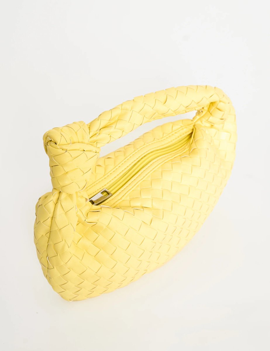 Public Desire The Blame Lemon Woven Pu Knot Detail Mini Pu Bag - 3