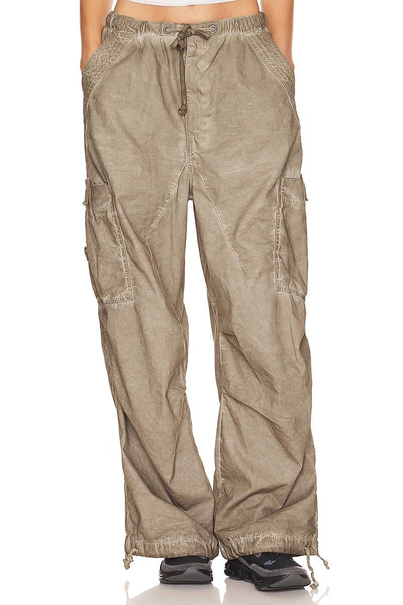 revolve Revolve Oil Wash Parachute Pants in Beige
